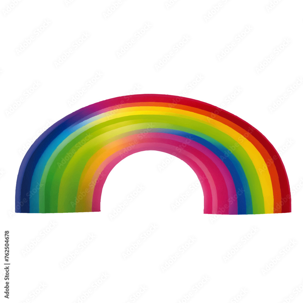Fototapeta premium Abstract cartoon style rainbow isolated on white background, vector illustration