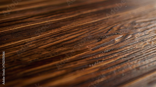 A Beautiful wooden background detailed closeup of a beautiful brown hardwood table with a grainy texture, showcasing the natural pattern of the wood Background.  © Sumon