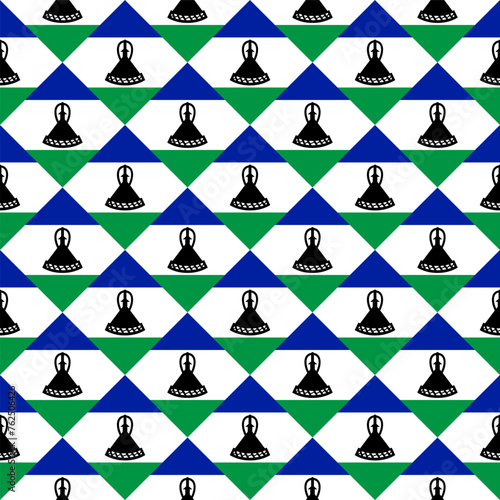 lesotho flag pattern design. vector illustration photo