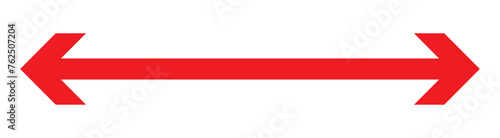 Free Download Long arrow vector icon. Red horizontal double arrow. Vector design - GFXLoad
