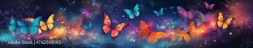 Starry Night Symphony with Whimsical Butterflies