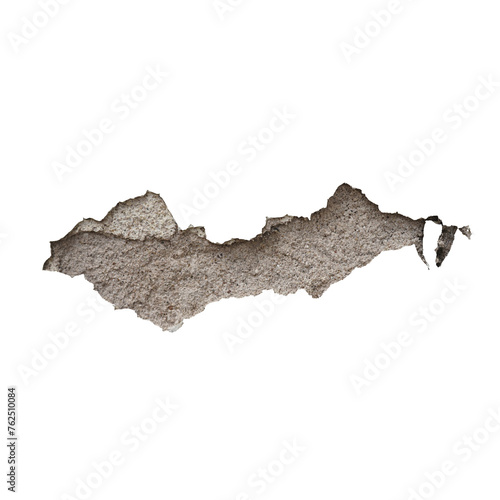 Moisture stains and deterioration on the wall