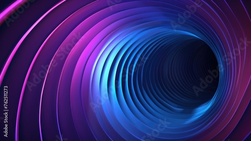 Abstract blue and purple circular pattern - This abstract image features a circular pattern with a gradient from blue to purple, giving a tunnel-like effect