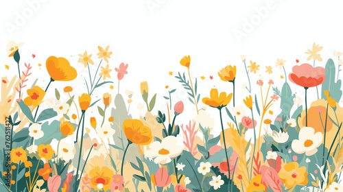 Beautiful floral artwork with background flat vector © RedFish