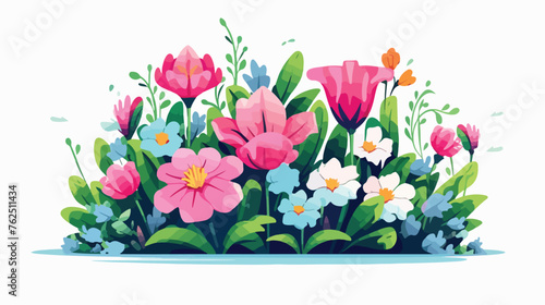 Beautiful flower garden isolated icon vector illustration