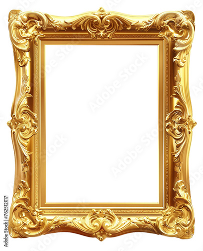 Vintage ornate rectangle gold frame