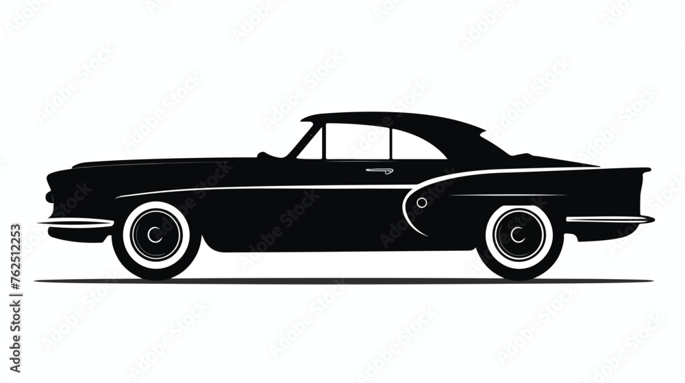 Car Silhouette Icon On White Background flat vector