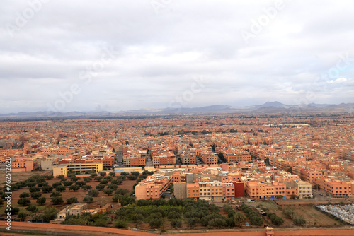 Aerial view of Marrakech, Morocco.