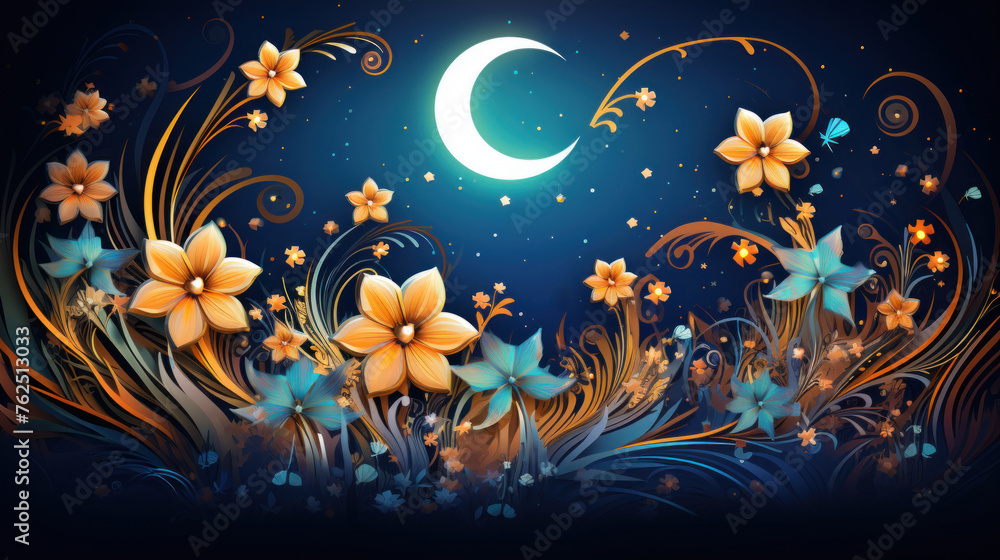 abstract flower moon background illustration abstract flower moon background illustration