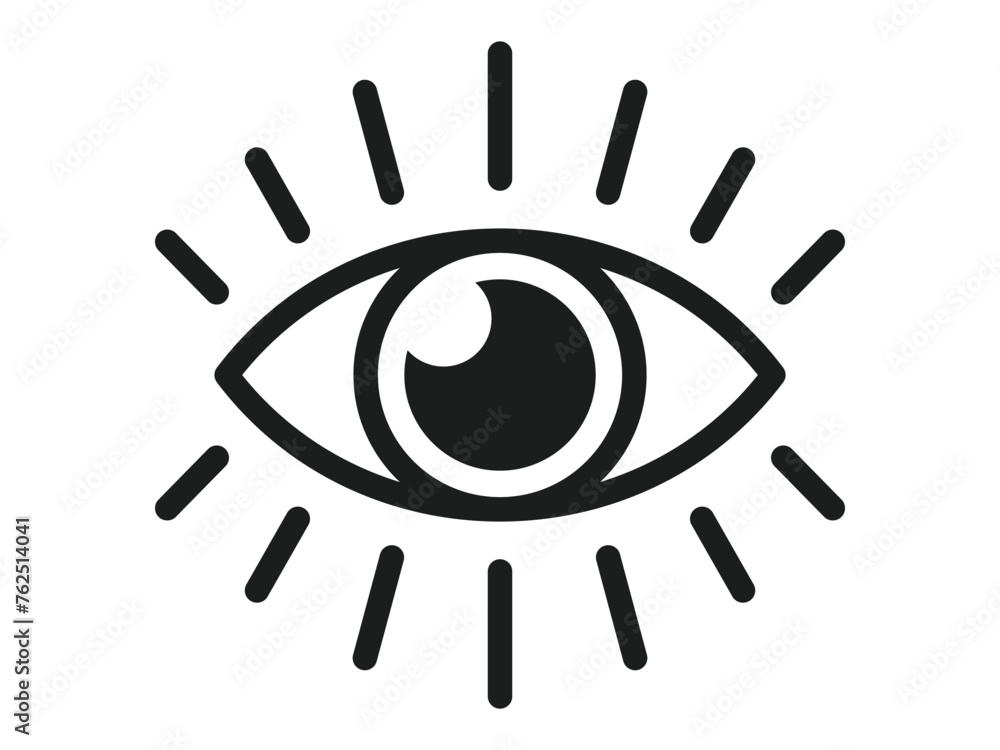 Icon set representing eyes, seeing, observation, etc.