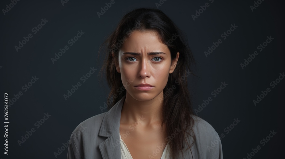 disappointed woman looking at camera with tears in her eyes standing over isolated background. disappointed woman looking at camera with tears in her eyes standing over isolated background.