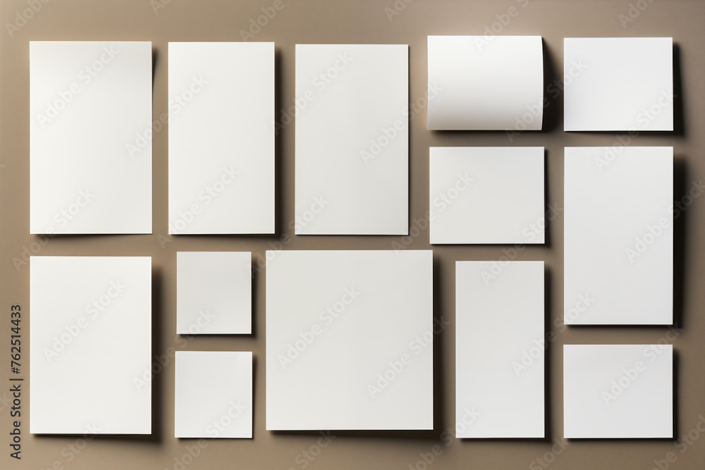set of paper pieces isolated on white background. set of paper pieces isolated on white background.