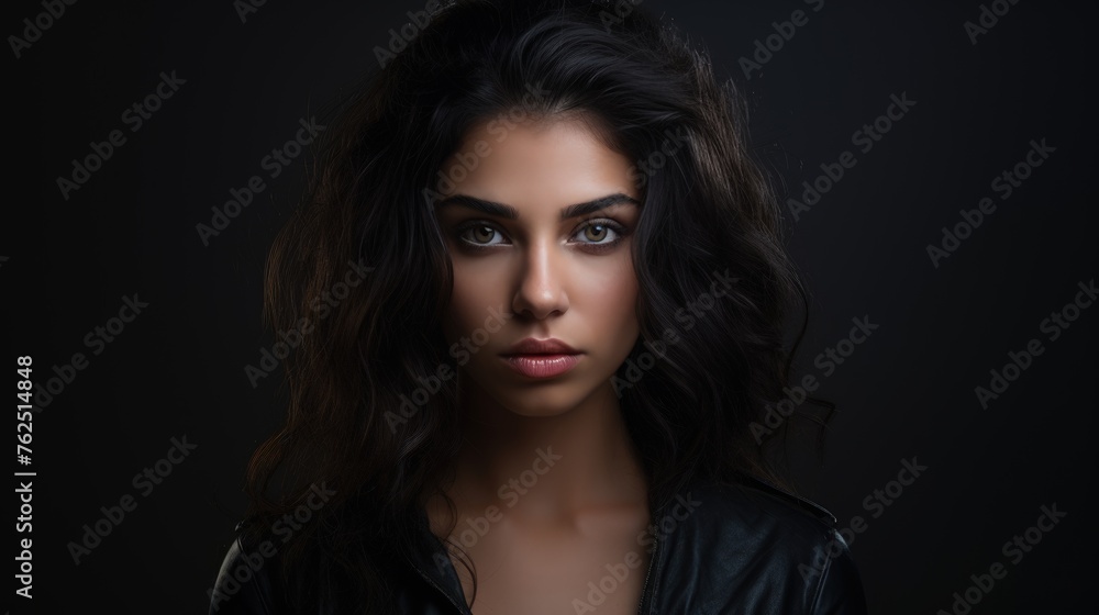 Fototapeta premium Envy on the face of a young woman standing over an isolated background.