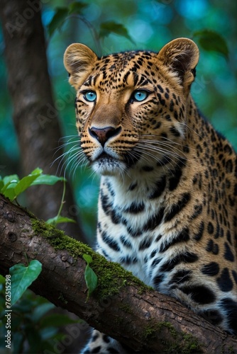 Leopard Sitting on a Tree Branch