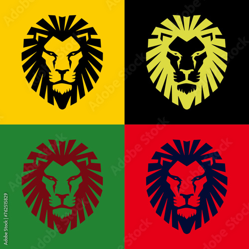 lion face logo and icon