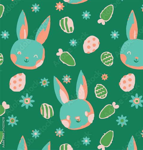 Easter seamless vector pattern background. watercolor effect