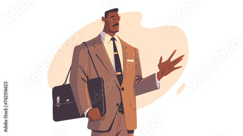Illustration depicts a black man in a business suit