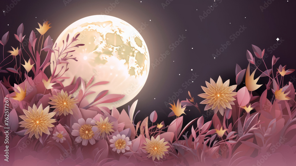 abstract flower moon background illustration abstract flower moon background illustration