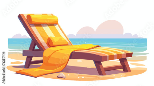 Lounger Beach Sunbed Chair vector icon