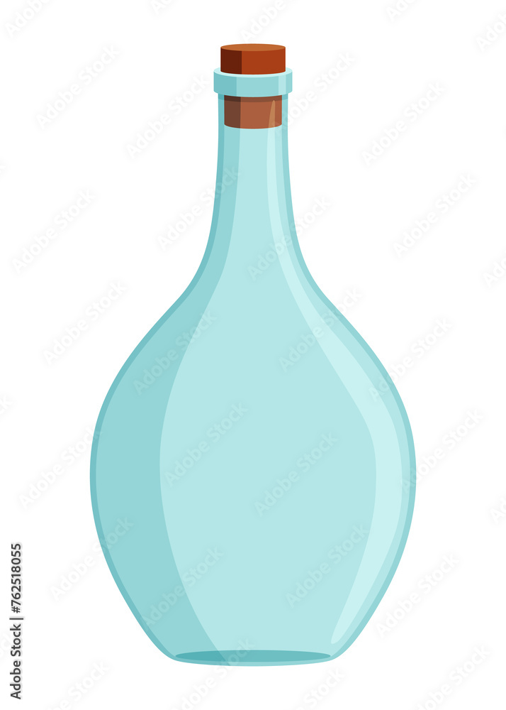 Glass bottle cartoon style icon. blank and empty wine bottle Glass bottle cartoon style icon. blank and empty wine bottle