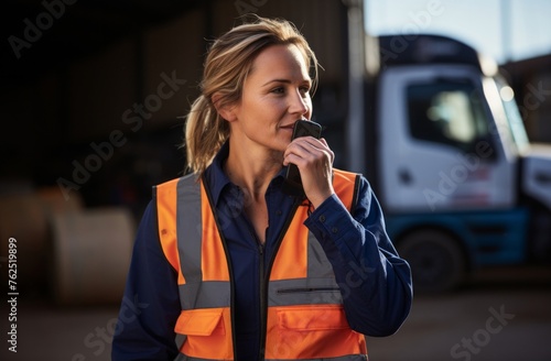 Focused and in Control: Female Logistics Coordinator at Work