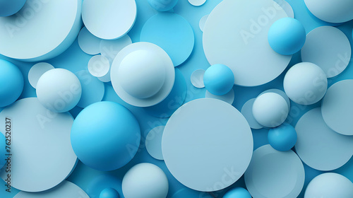 Seamless Pattern of Abstract Blue Spheres on Gradient Background