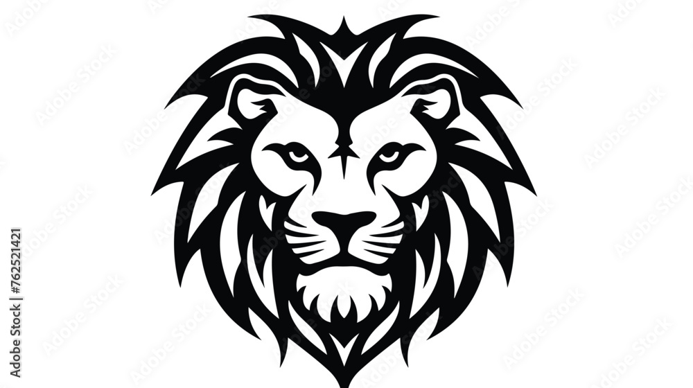 Vector black icon of lion flat vector
