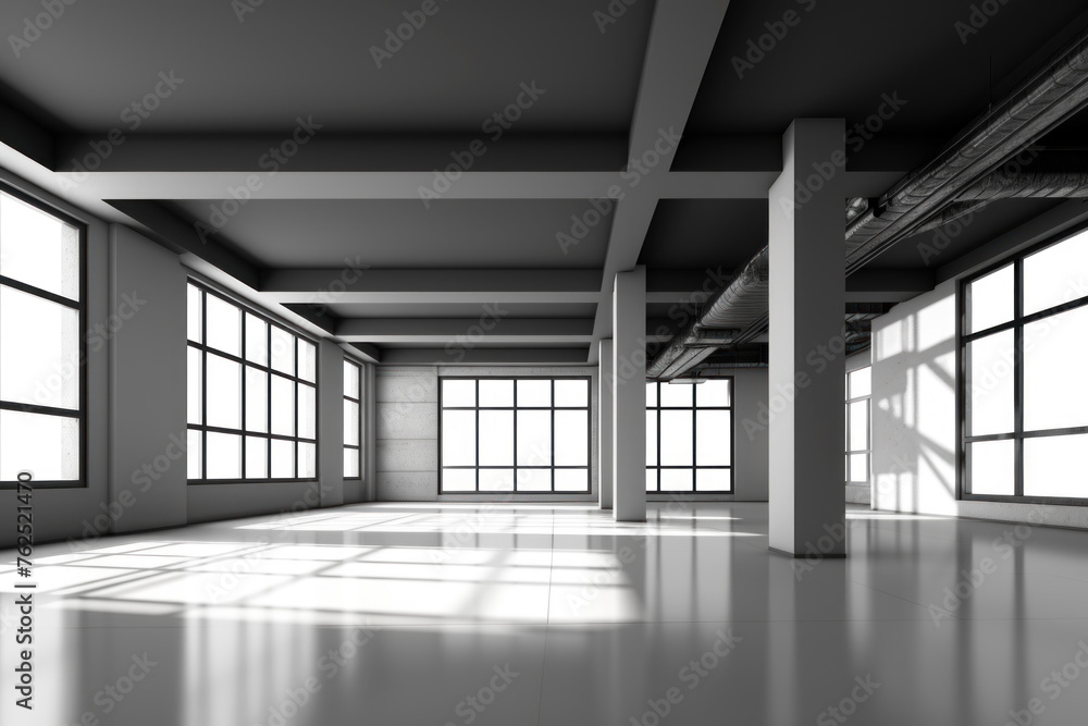 Spacious loft with sunlight and polished concrete floor Spacious loft with sunlight and polished concrete floor