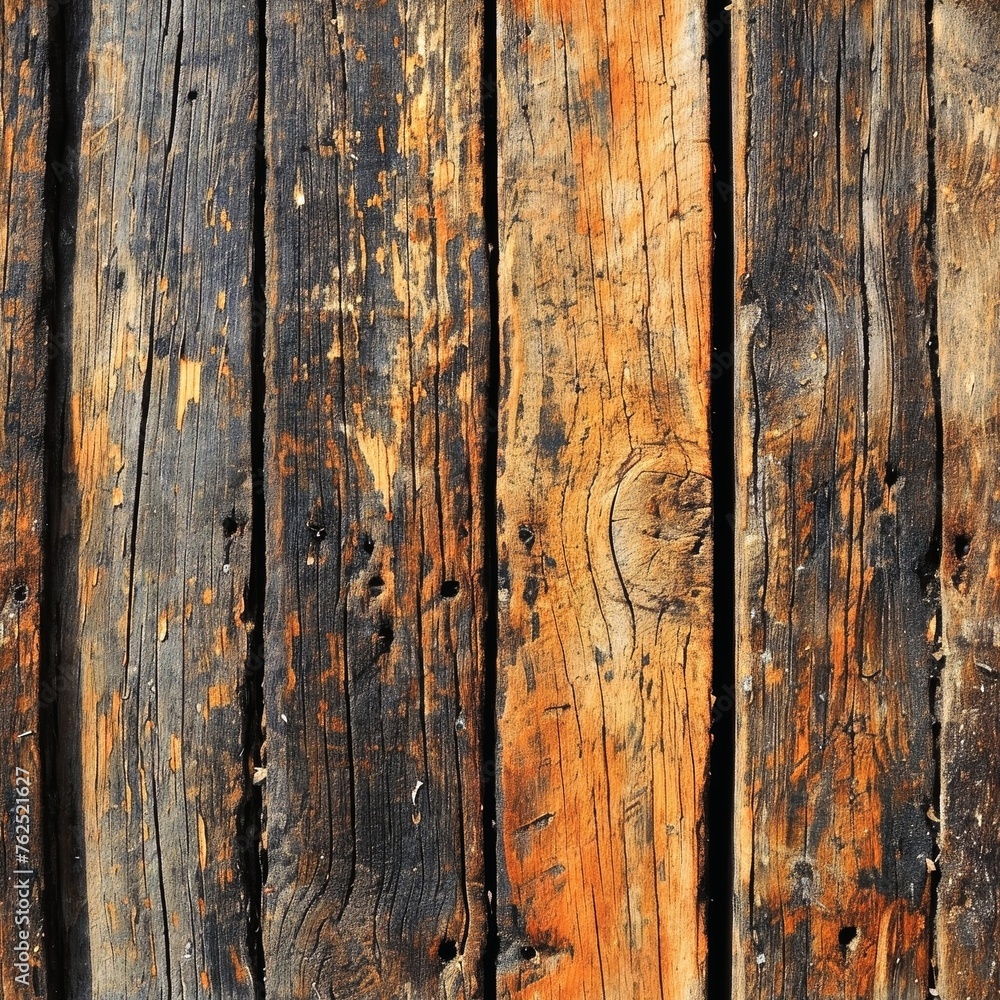 Naklejka premium Seamless old vintage wooden surface texture.