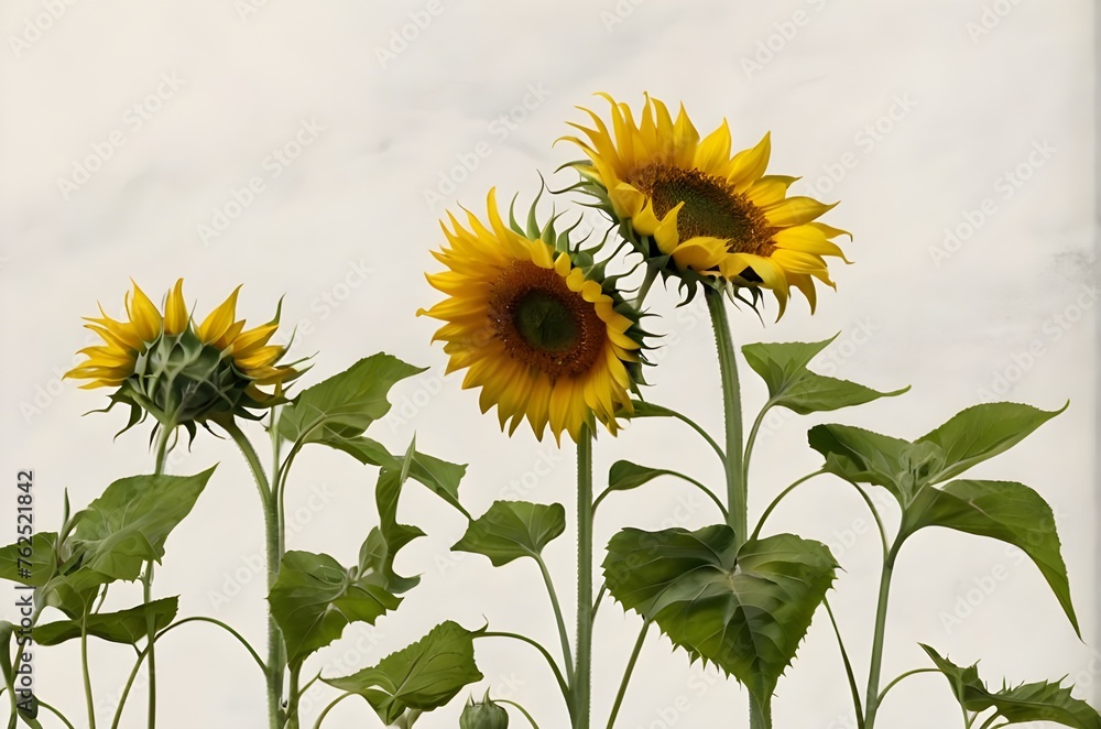 Obraz premium Closeup of sunflower in spring season, sunflower in greenland,best flowers of sunflower, seasonal sunflower, the gloom of sunflower, sunflower the gloom of nature