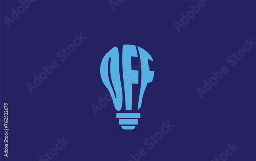 Abstract light bulb with off text. Earth hour ecology concept. Vector illustration