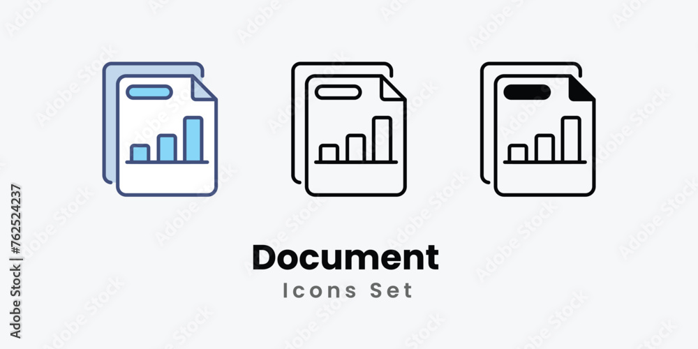Document icon thin line and glyph vector icon stock illustration Document icon thin line and glyph vector icon stock illustration