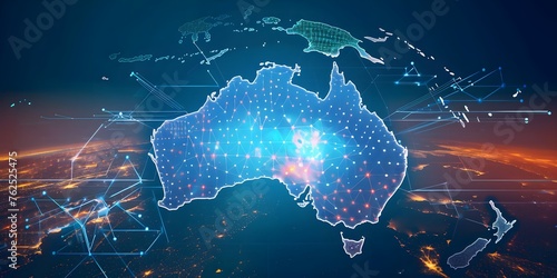 digital map of australia. technological concept #762525475