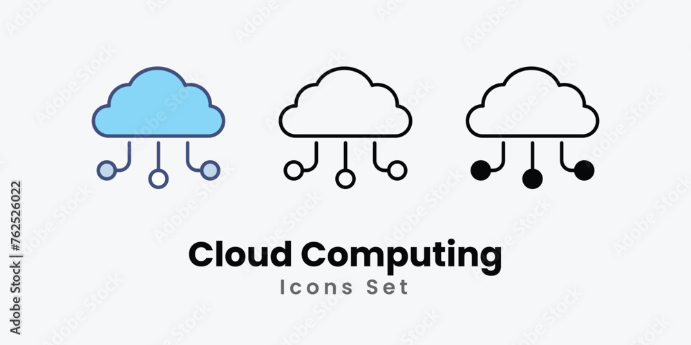 Cloud Computing icon thin line and glyph vector icon stock illustration Cloud Computing icon thin line and glyph vector icon stock illustration