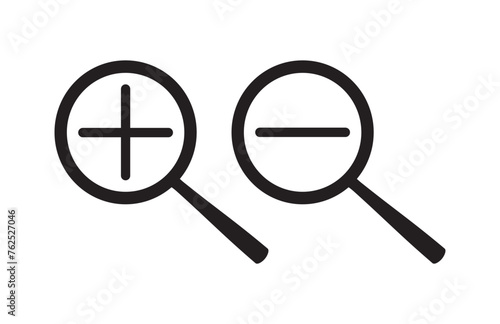 Magnifying glass icon set. magnifier or loupe sign isolated on transparent background, Search symbol. Vector illustration