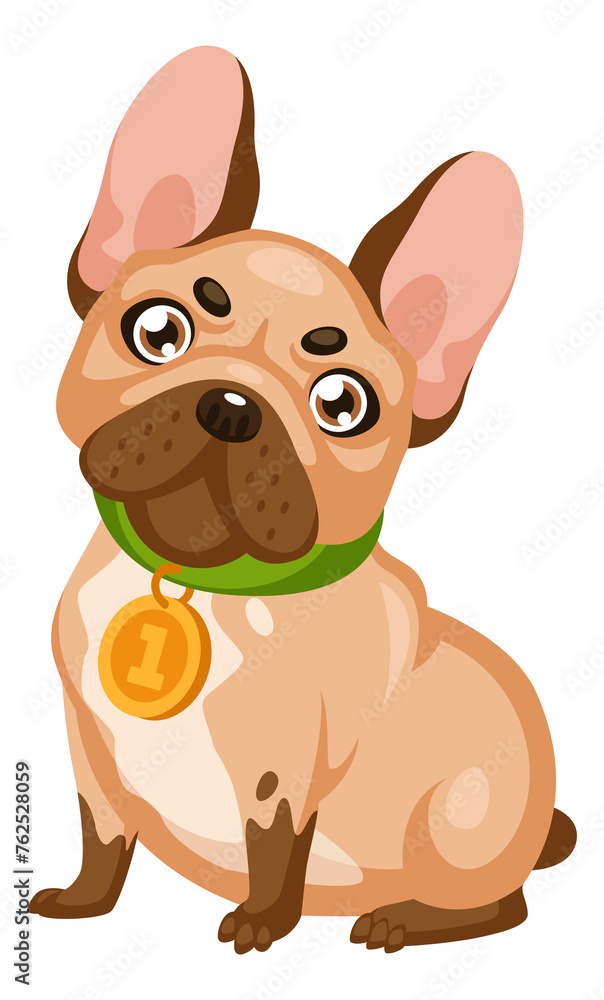 Obraz premium French buldog cartoon icon. Cute dog character