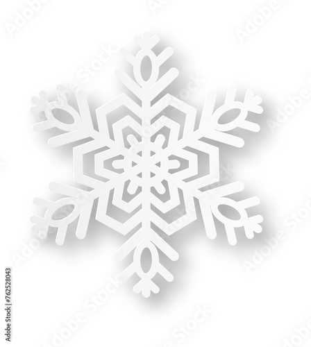 New year snowflake. Papercut christmas decoration element