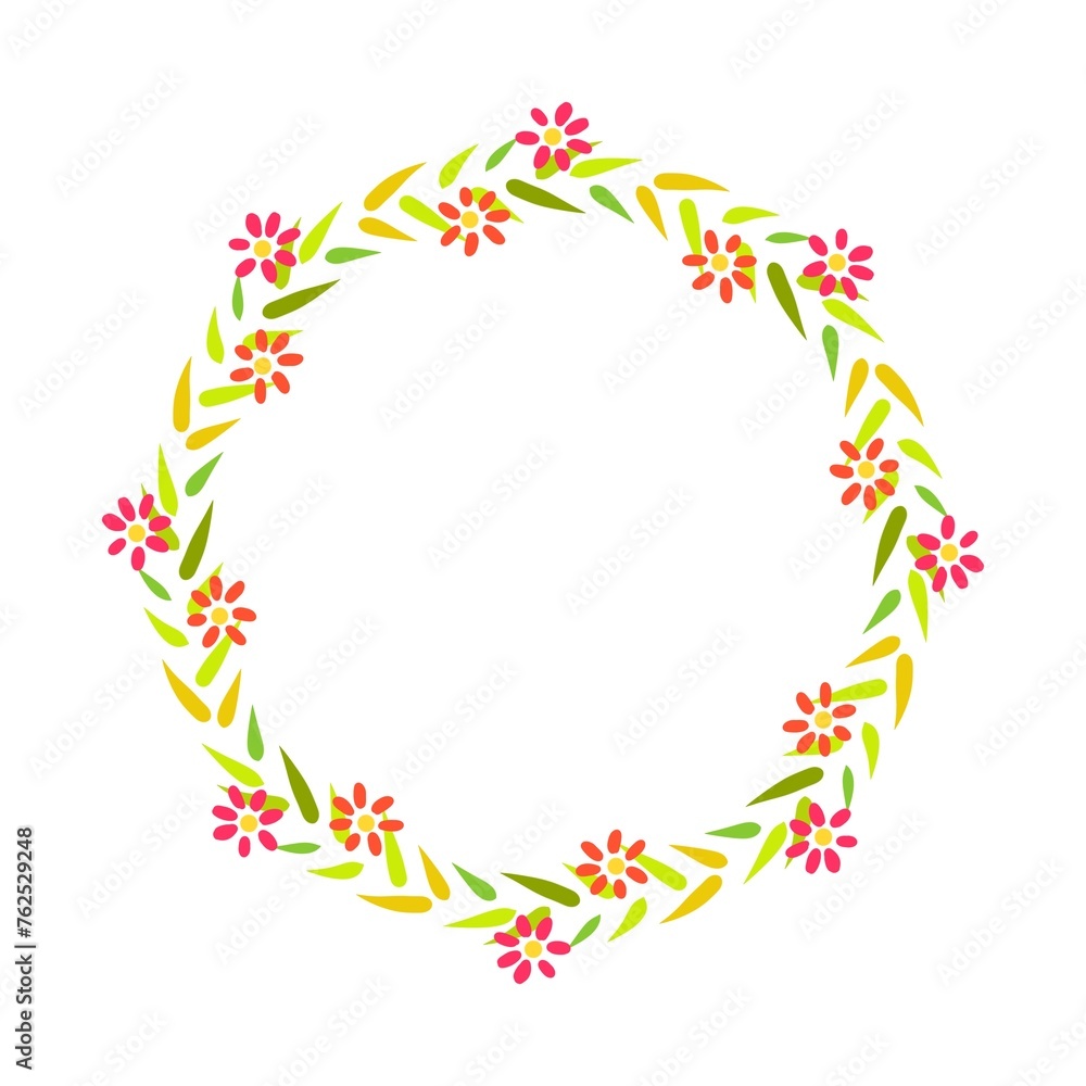 spring floral frame with flowers and leaves spring floral frame with flowers and leaves