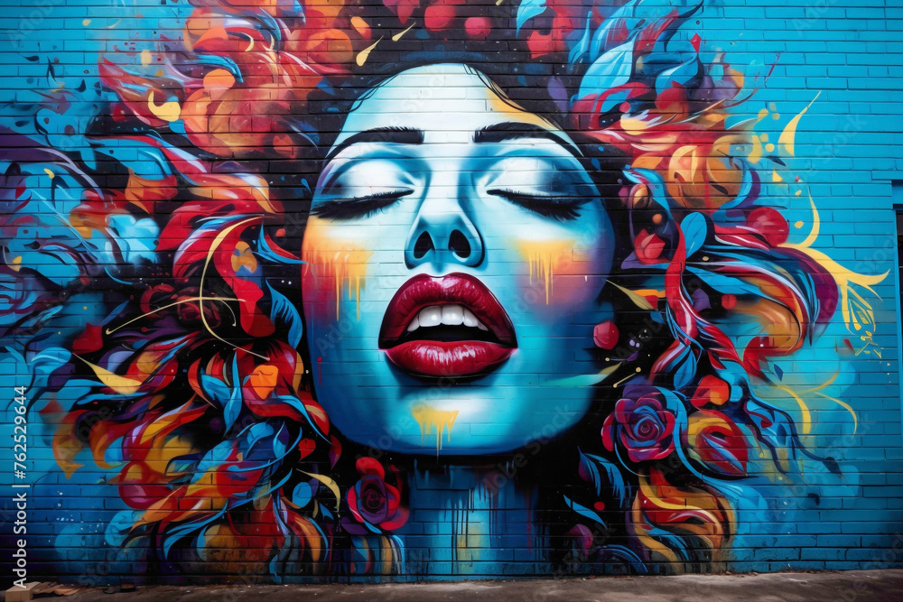 Let the vibrant street art mural ignite your passion for creativity and self-expression.