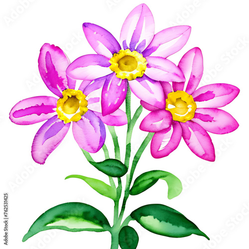 Abstract Watercolor flower clipart Perfect for Pattern design or Design Template. Generative AI. V138