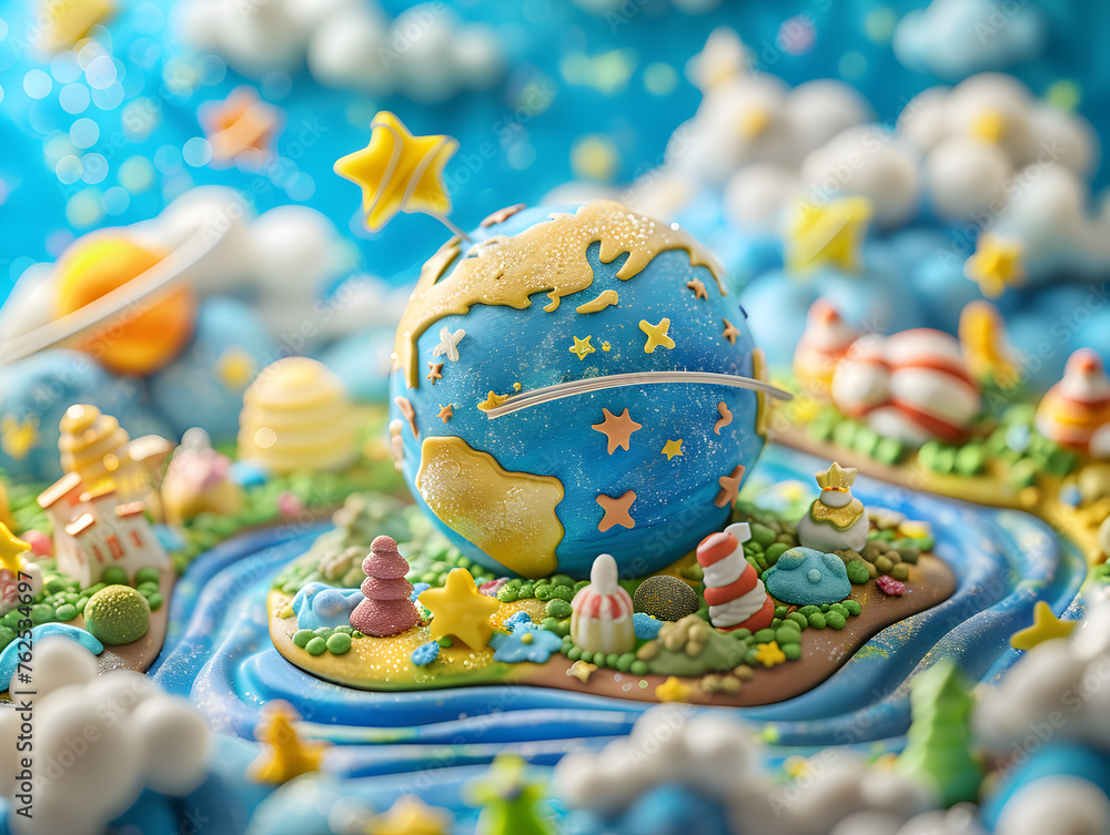 Fantasy Candy Land Globe with Sweet Decorations Fantasy Candy Land Globe with Sweet Decorations