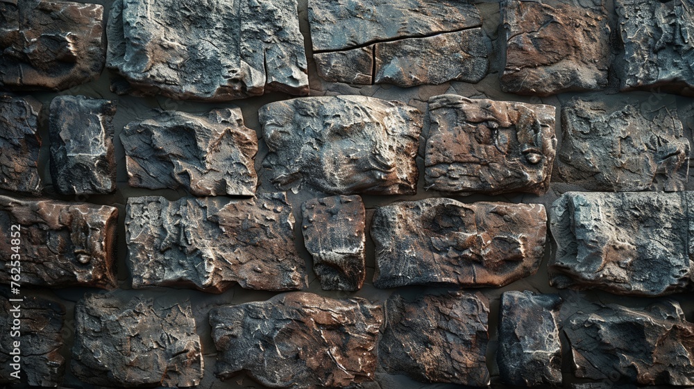 Textured stone wall exhibiting an earthy color palette and stable patterns Textured stone wall exhibiting an earthy color palette and stable patterns