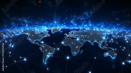 Global internet wireless networking technology abstract background
