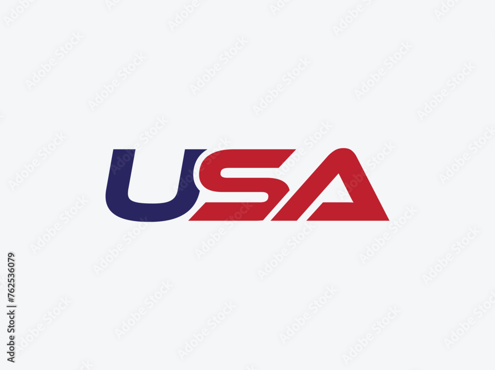 USA flag letter mark design. usa color logo, usa unique text design ,business usa word USA flag letter mark design. usa color logo, usa unique text design ,business usa word