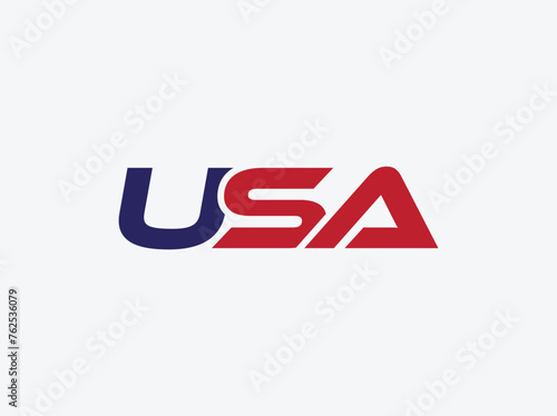 USA flag letter mark design. usa color logo, usa unique text design ,business usa word