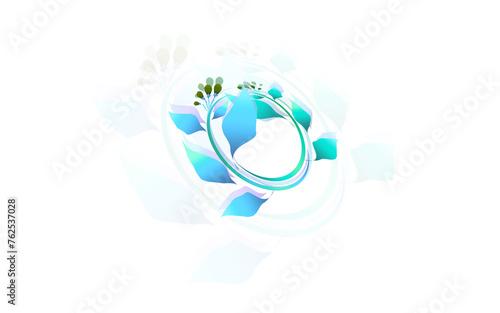 fruiting plant leaf icon with blue gradient color without background