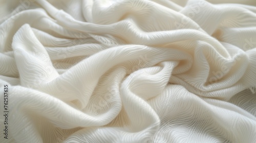 Close-Up of White Fabric Texture
