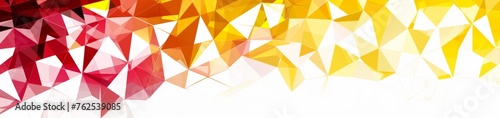 A background of colorful triangles, with one half in bright red and the other in yellow, arranged on white space for text or design elements Generative AI