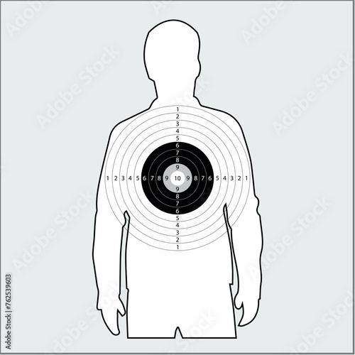 Human target body silhouette for shoot training