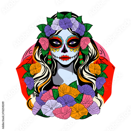 La Catrina is the icon of Day of the Dead vector illustration 